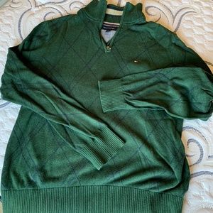 Tommy Hilfiger zip neck cotton sweater size Large